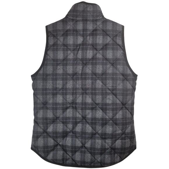 J. Crew Factory Plaid Puffer Vest Gray Black Quilted Sleeveless Jacket Layer Top - Picture 3 of 9